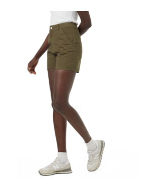 TENTREE WOMEN'S TWILL HIGH WAIST SHORT | OLIVE NIGHT