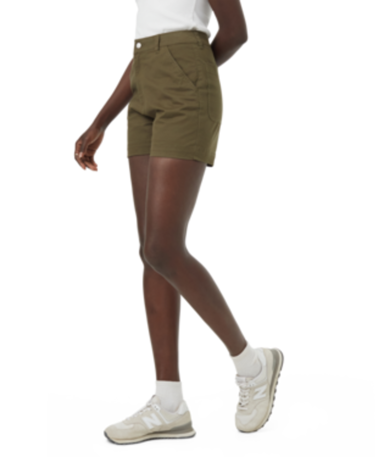 TENTREE WOMEN'S TWILL HIGH WAIST SHORT | OLIVE NIGHT