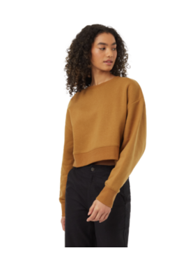 TENTREE WOMEN'S TREEFLEECE OVERSIZED CROPPED CREW | GOLDEN BROWN