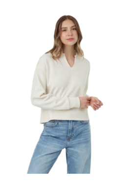 TENTREE WOMEN'S TREEFLEECE NOTCH NECK CREW | UNDYED