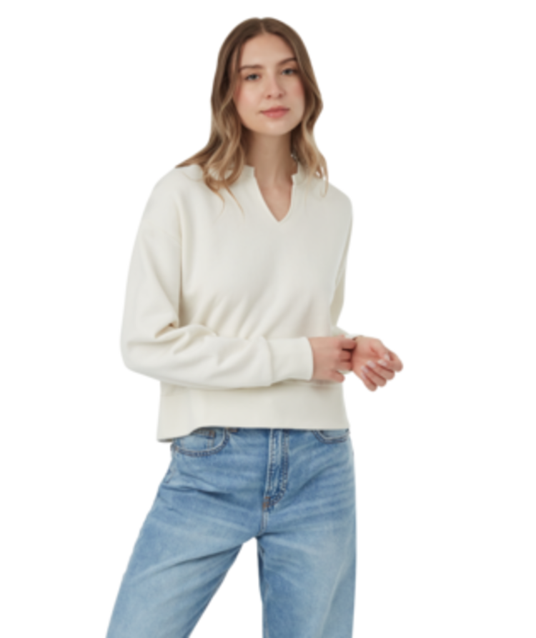 TENTREE WOMEN'S TREEFLEECE NOTCH NECK CREW | UNDYED