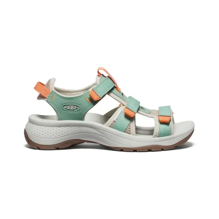KEEN WOMEN'S ASTORIA WEST OPEN-TOE | GREEN/TANGERINE