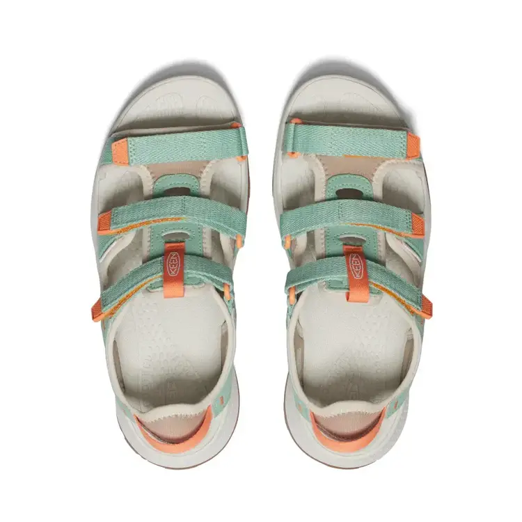 KEEN WOMEN'S ASTORIA WEST OPEN-TOE | GREEN/TANGERINE