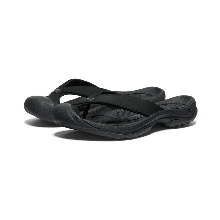 KEEN WOMEN'S WAIMEA LEATHER FLIP-FLOP | BLACK