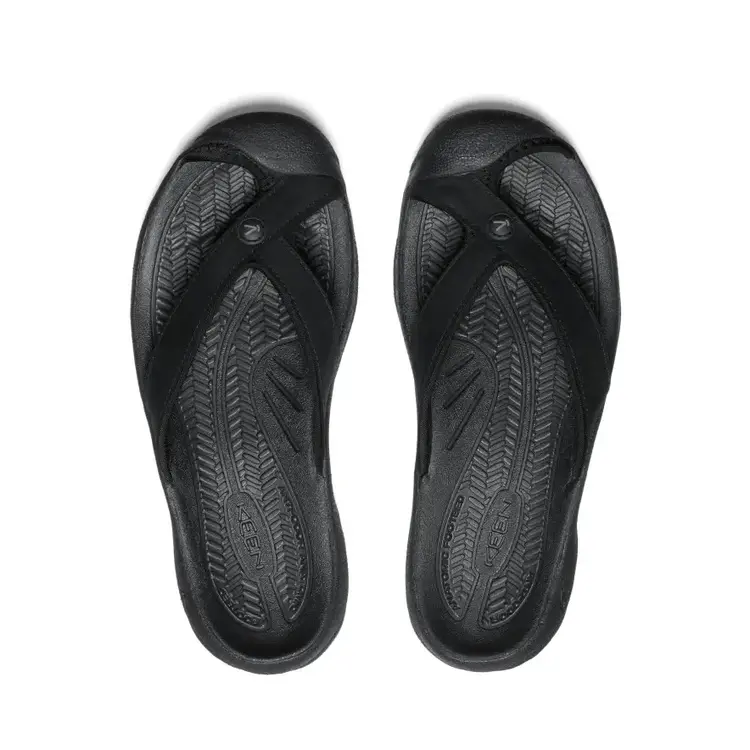 KEEN WOMEN'S WAIMEA LEATHER FLIP-FLOP | BLACK