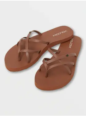 VOLCOM WOMEN'S NEW SCHOOL II SANDALS | COGNAC