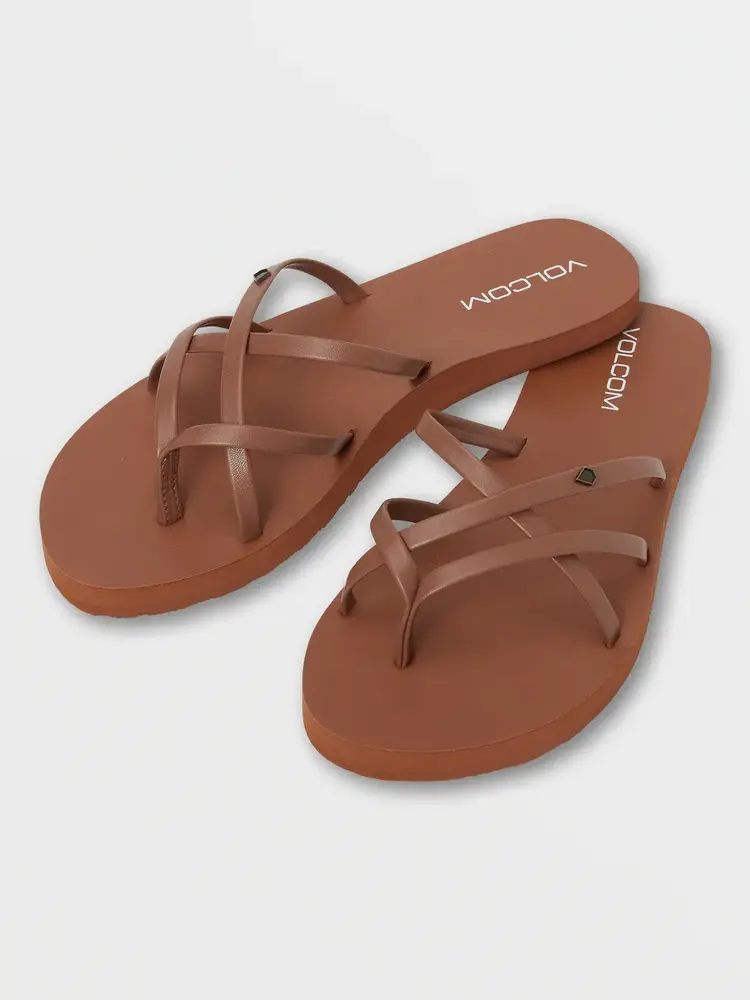 VOLCOM WOMEN'S NEW SCHOOL II SANDALS | COGNAC