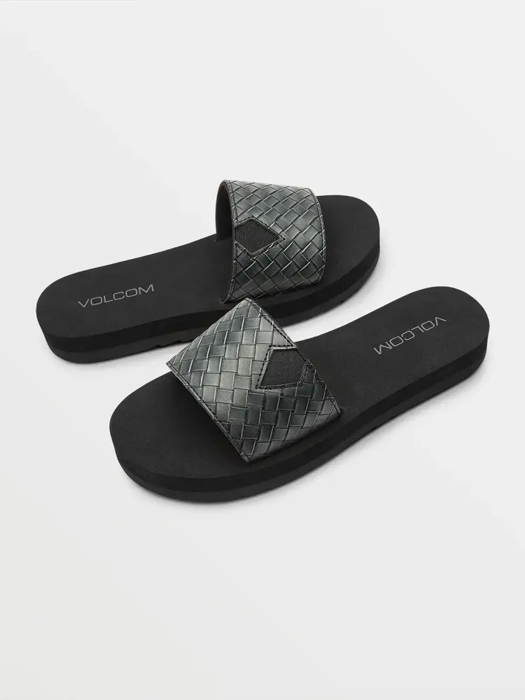 VOLCOM WOMEN'S NOT SO SIMPLE SLIDES | BLACK