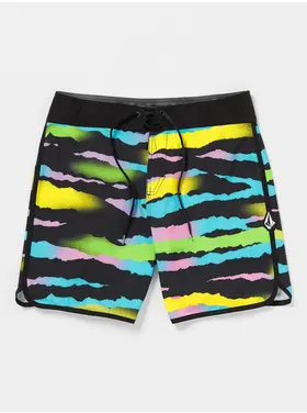 VOLCOM MEN'S ZEBRA SHIELD SCALLOP MOD-TECH TRUNKS | BLACK