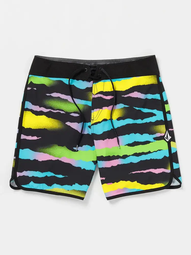 VOLCOM MEN'S ZEBRA SHIELD SCALLOP MOD-TECH TRUNKS | BLACK