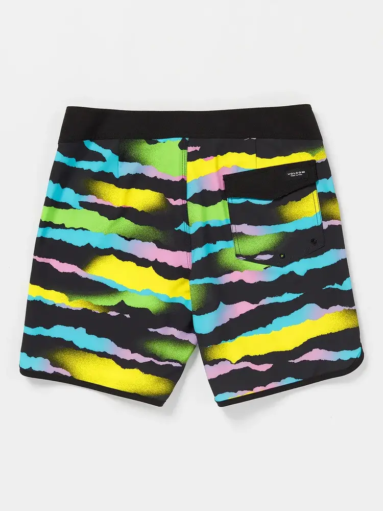 VOLCOM MEN'S ZEBRA SHIELD SCALLOP MOD-TECH TRUNKS | BLACK