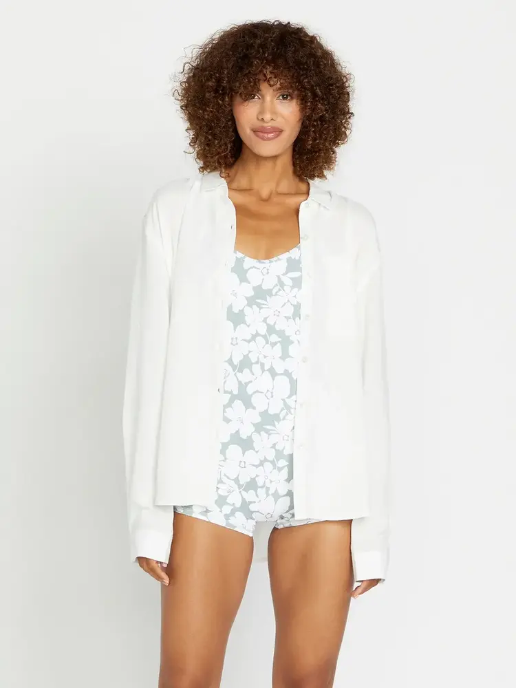 VOLCOM WOMEN'S COCO HO YOKED SHIRT | STAR WHITE