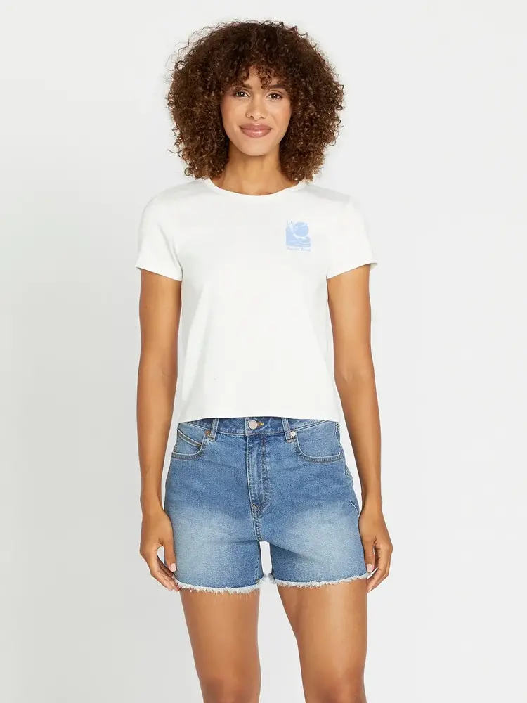 VOLCOM WOMEN'S STN STEP HIRISE SHORTS | JASPER BLUE