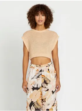 VOLCOM WOMEN'S PORT DE LA STONE TOP | ALMOND