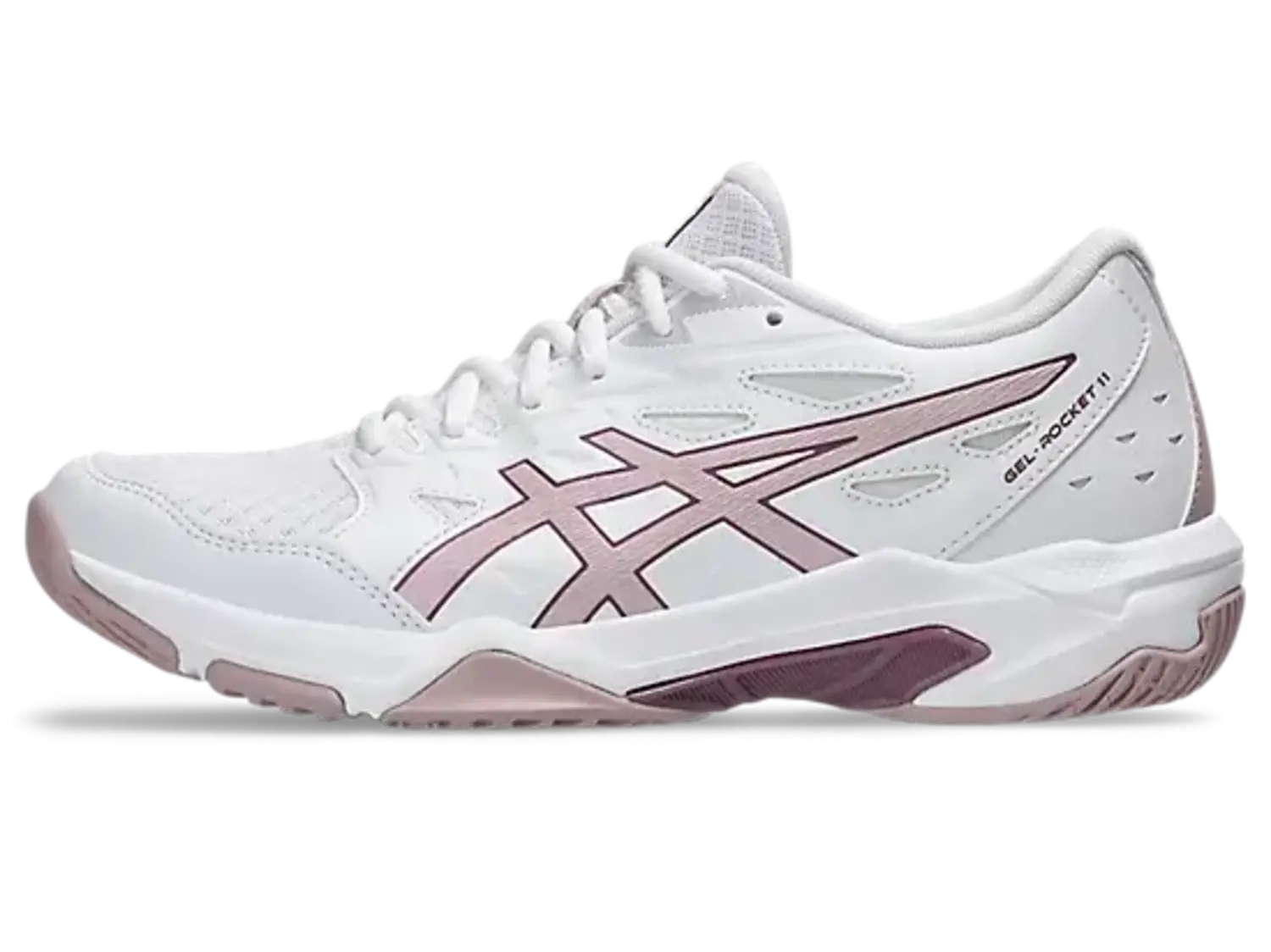 ASICS WOMEN'S GEL-ROCKET 11 | WHITE/WATERSHED ROSE - Gerick Sports