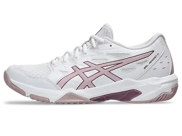 ASICS WOMEN'S GEL-ROCKET 11 | WHITE/WATERSHED ROSE