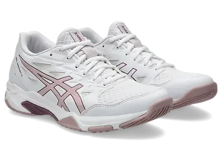 ASICS WOMEN'S GEL-ROCKET 11 | WHITE/WATERSHED ROSE