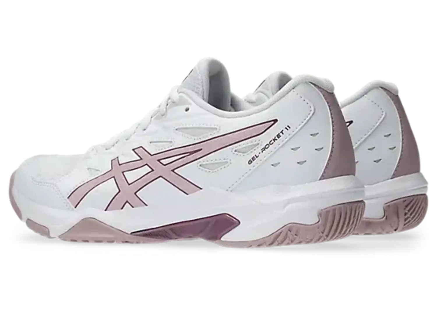 ASICS WOMEN'S GEL-ROCKET 11 | WHITE/WATERSHED ROSE - Gerick Sports