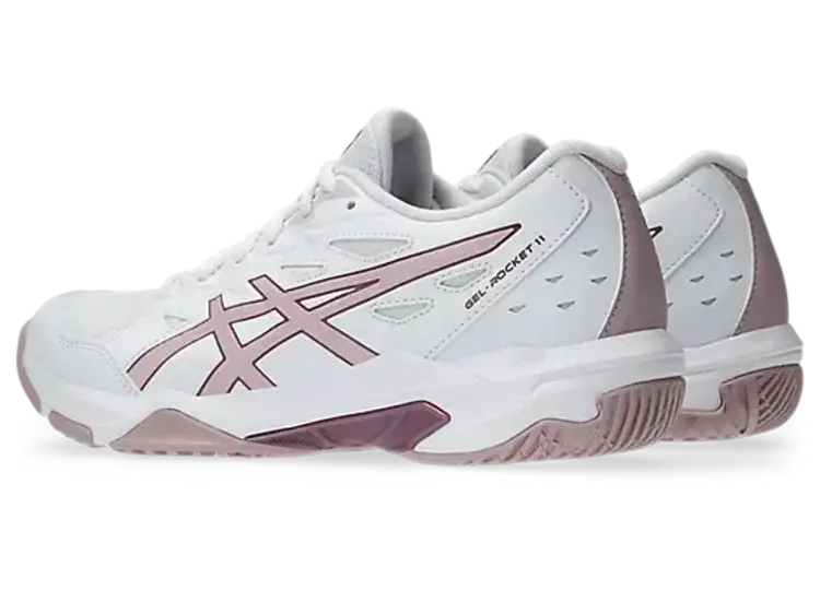 ASICS WOMEN'S GEL-ROCKET 11 | WHITE/WATERSHED ROSE
