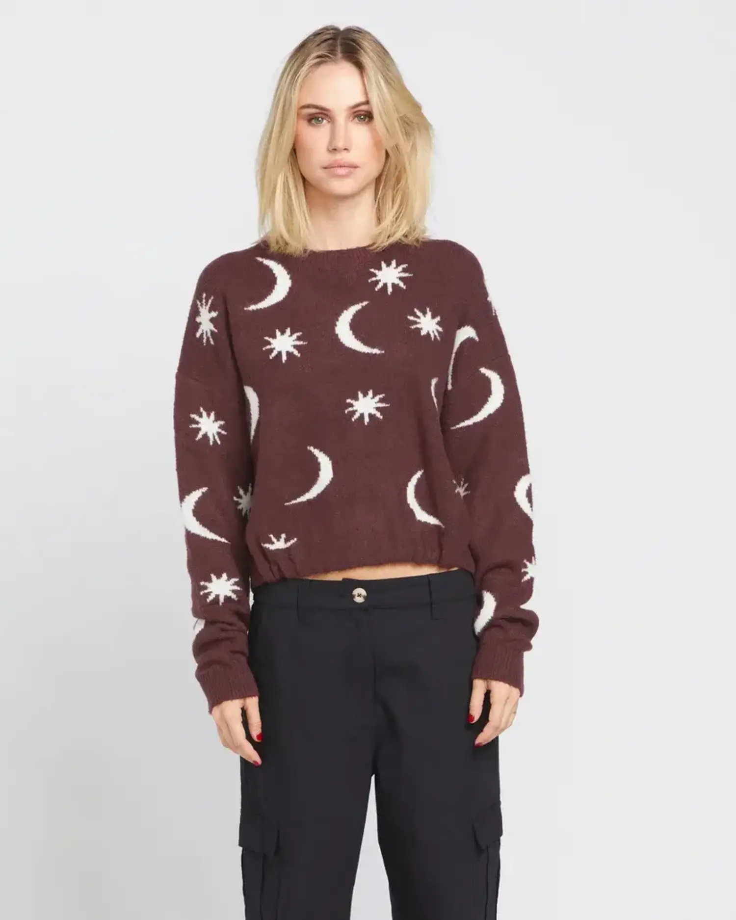 VOLCOM WOMEN S NYTE STONE SWEATER ESPRESSO