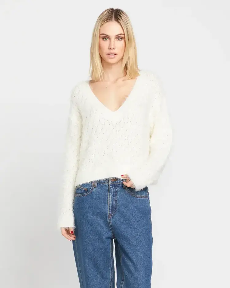 VOLCOM WOMEN'S MESA COVE SWEATER | STAR WHITE