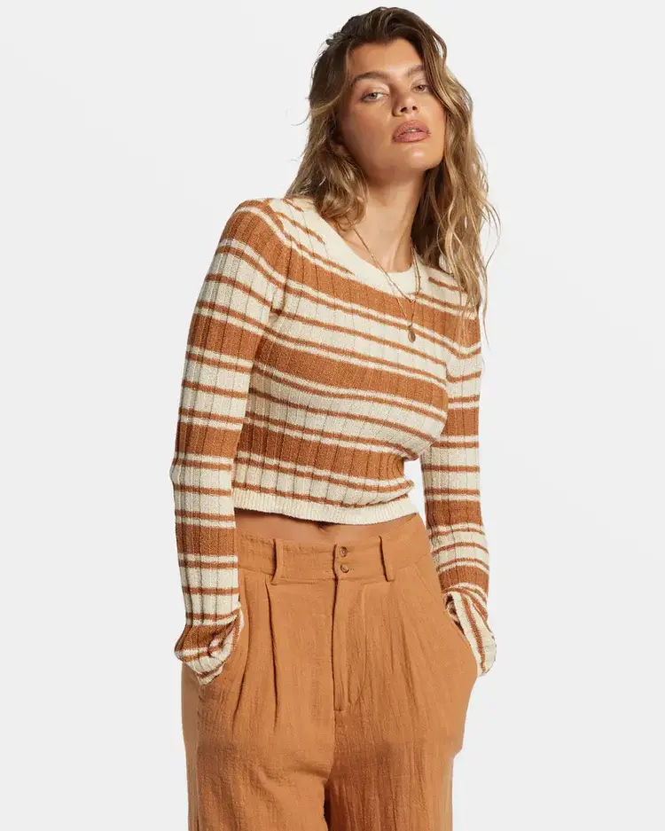 BILLABONG WOMEN'S CLARE CREW NECK | SANDALWOOD