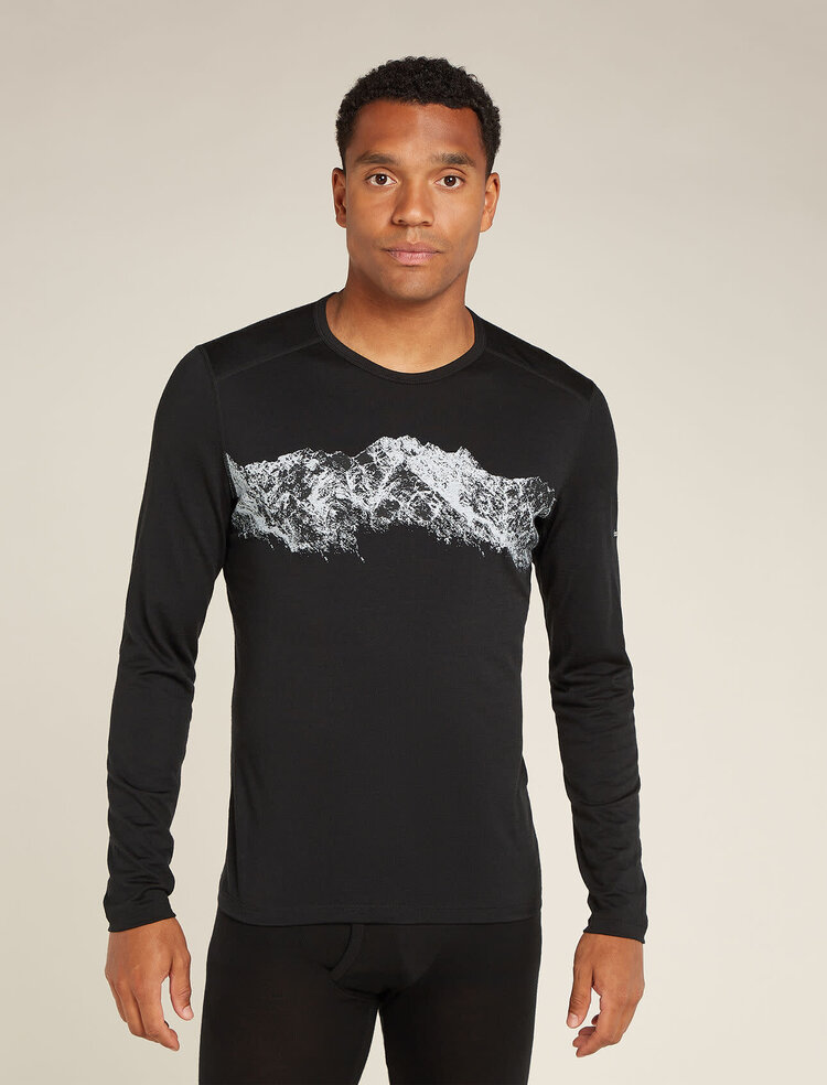 ICEBREAKER MEN'S MERINO 200 OASIS L/S CREWE REMARKABLES | BLACK