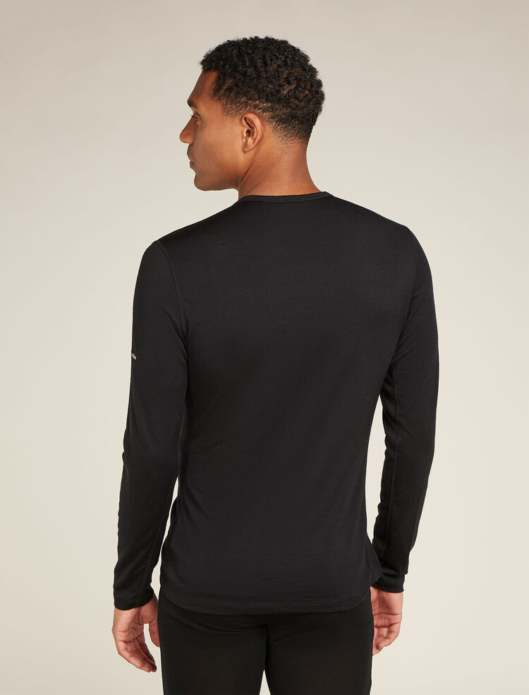 ICEBREAKER MEN'S MERINO 200 OASIS L/S CREWE REMARKABLES | BLACK