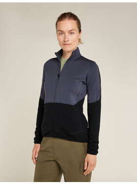 ICEBREAKER WOMEN'S MERINO 400 REALFLEECE™ DESCENDER L/S ZIP JACKET | GRAPHITE/BLACK