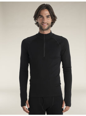 ICEBREAKER MEN'S 300 MERINOFINE POLAR L/S 1/2 ZIP | BLACK