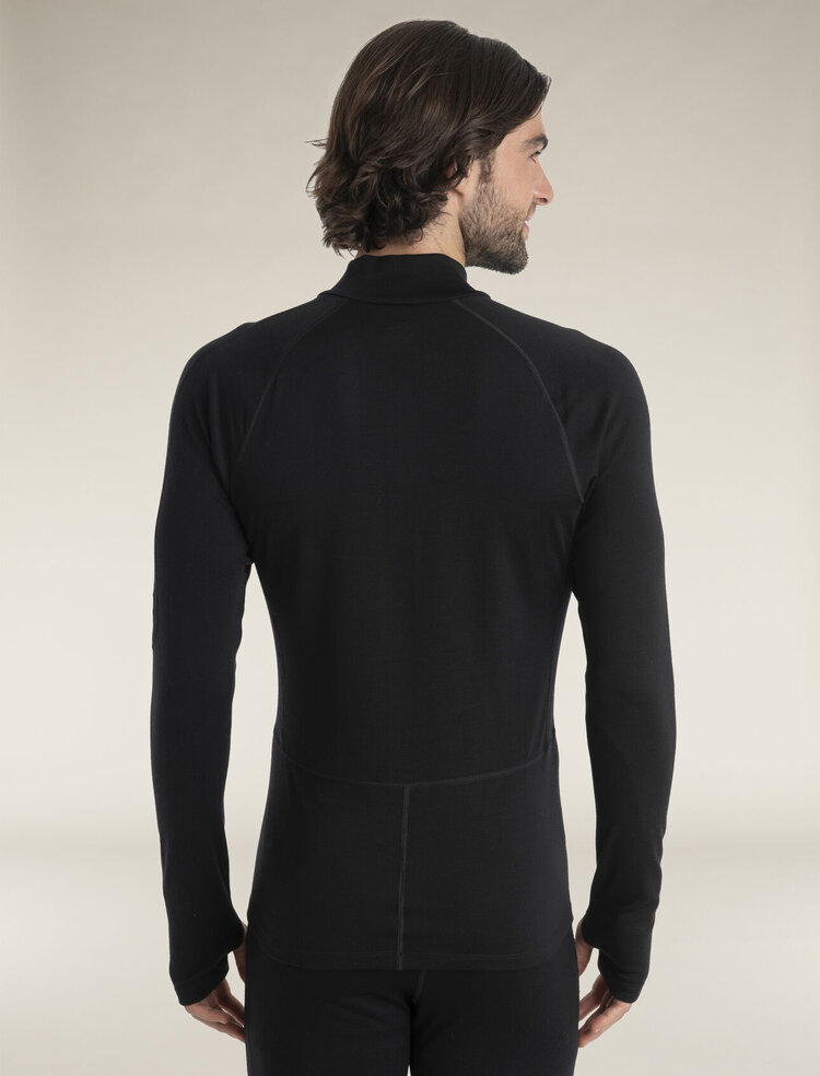 ICEBREAKER MEN'S 300 MERINOFINE POLAR L/S 1/2 ZIP | BLACK