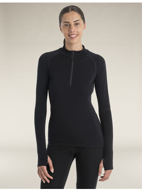 ICEBREAKER WOMEN'S 300 MERINOFINE POLAR L/S 1/2 ZIP | BLACK