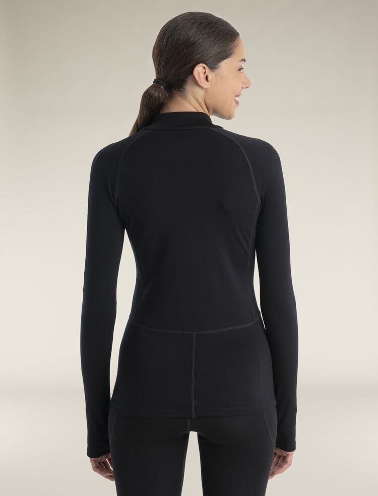 ICEBREAKER WOMEN'S 300 MERINOFINE POLAR L/S 1/2 ZIP | BLACK