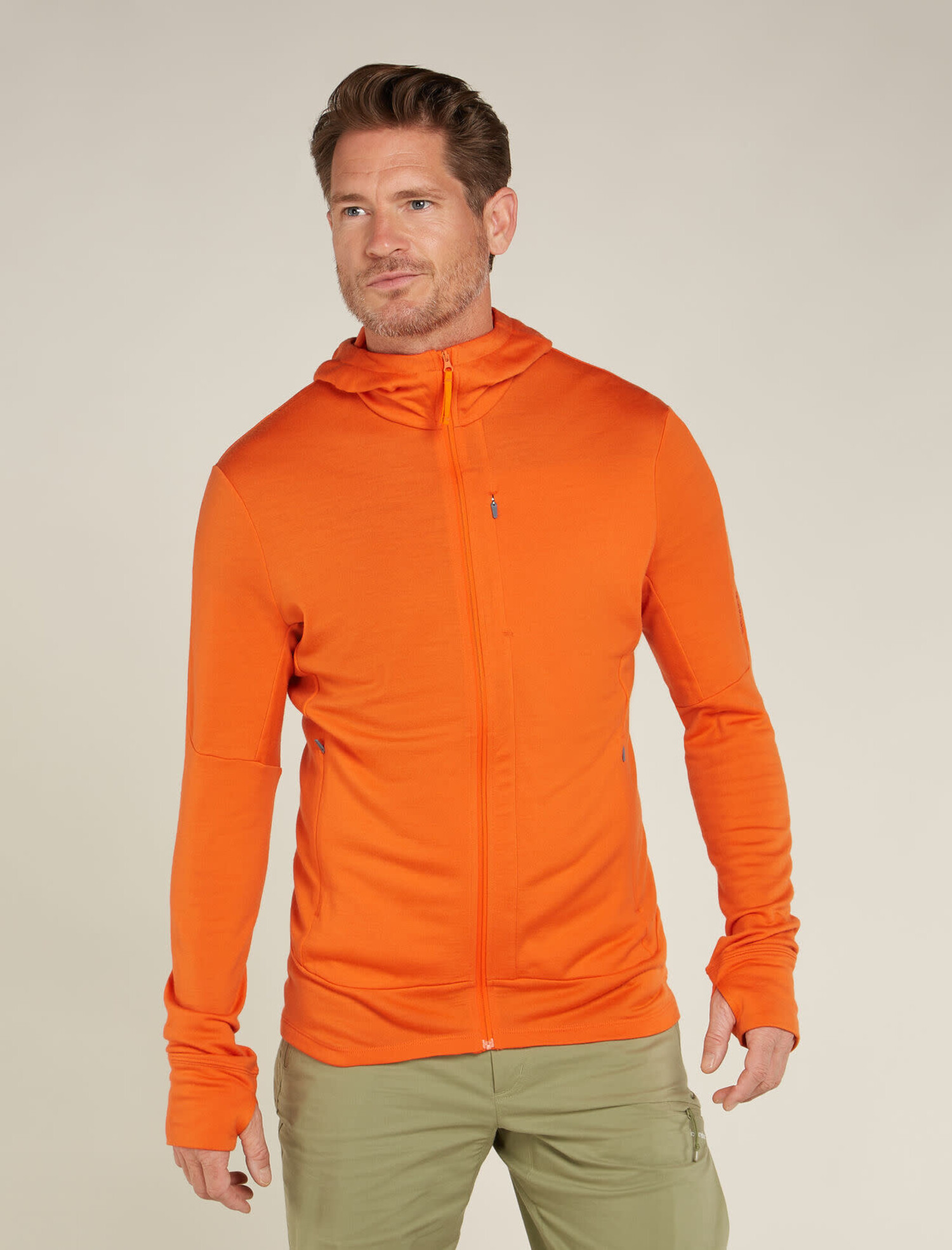 ICEBREAKER MEN'S MERINO 260 QUNTUM L/S ZIP HOODIE BLAZE