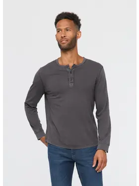 DUER MEN'S PUREPIMA VINTAGE HENLEY | WASHED GREY