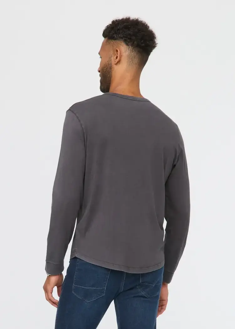 DUER MEN'S PUREPIMA VINTAGE HENLEY | WASHED GREY