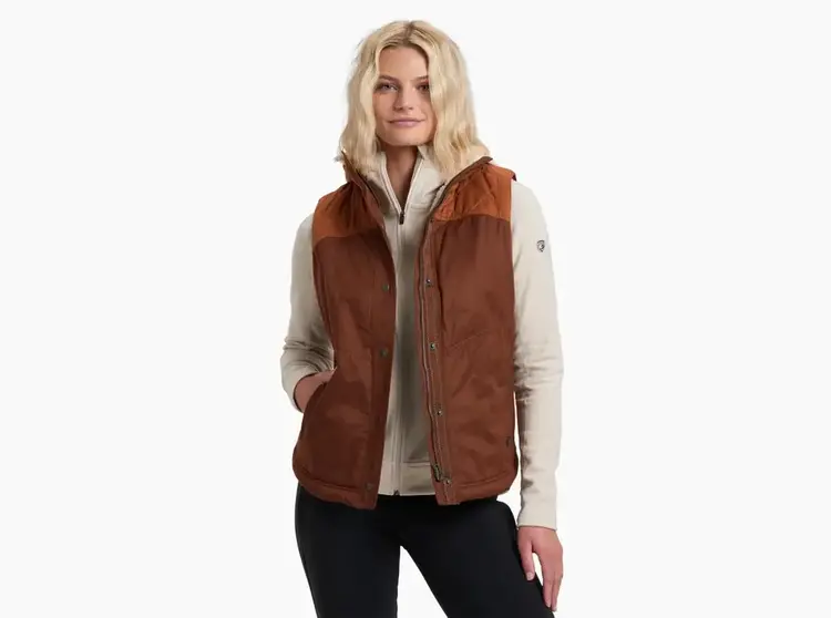 KUHL WOMEN'S CELESTE LINED VEST | MOCHA/RUST