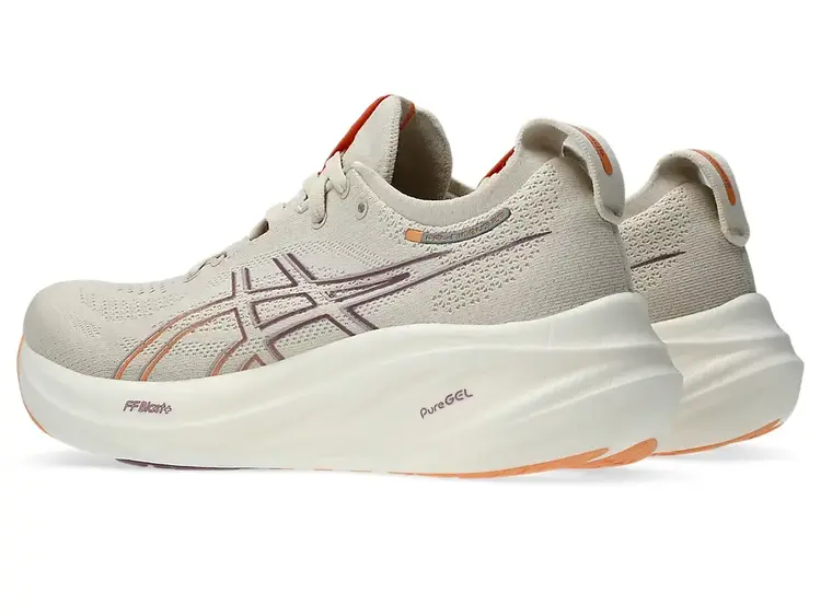 ASICS WOMEN'S GEL-NIMBUS 26 | OATMEAL/FADED ORANGE