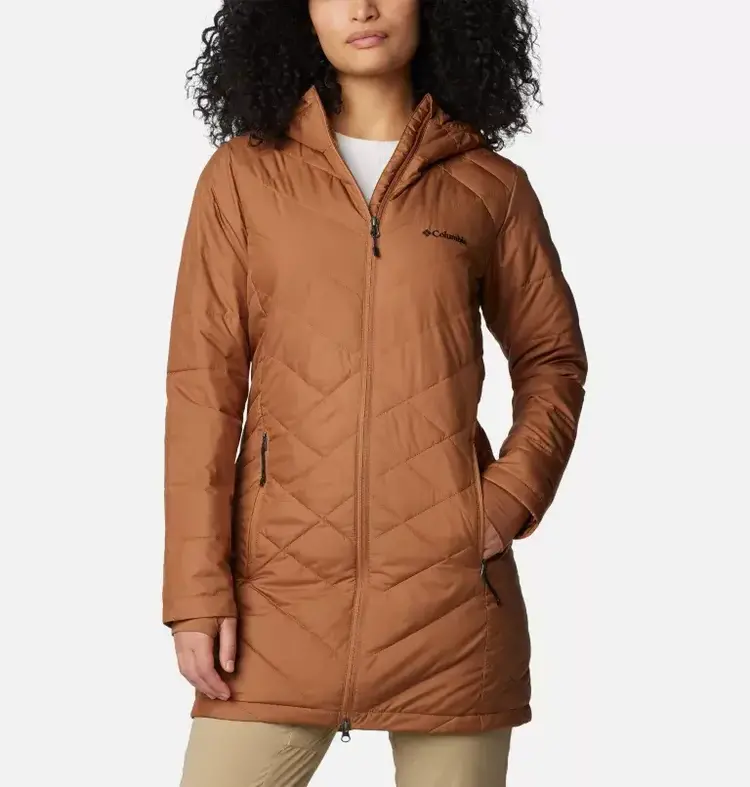 COLUMBIA WOMEN'S HEAVENLY LONG HOODED JACKET | CAMEL