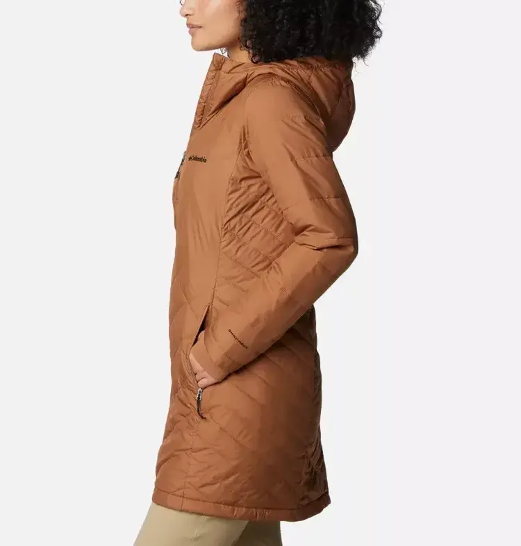 COLUMBIA WOMEN'S HEAVENLY LONG HOODED JACKET | CAMEL