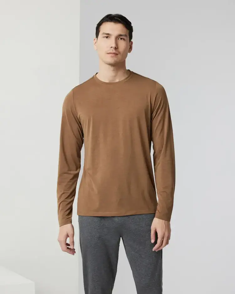 VUORI MEN'S L/S CURRENT TECH TEE | PECAN
