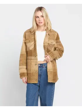 VOLCOM WOMEN'S SILENT SHERPA JACKET | MUSHROOM
