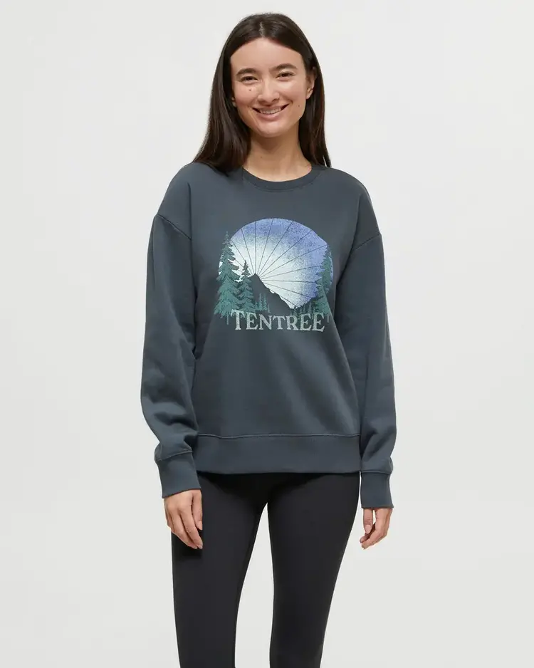 TENTREE WOMEN'S TWILIGHT FOREST CREW | FOREST RIVER GREEN