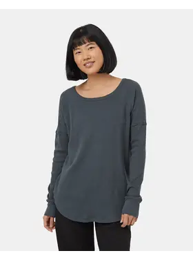 TENTREE WOMEN'S TREEWAFFLE CREW L/S | FOREST RIVER GREEN