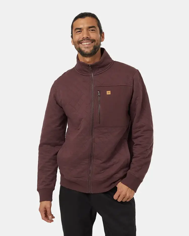 TENTREE MEN'S QUILTED FULL ZIP | DEEP MAHOGANY