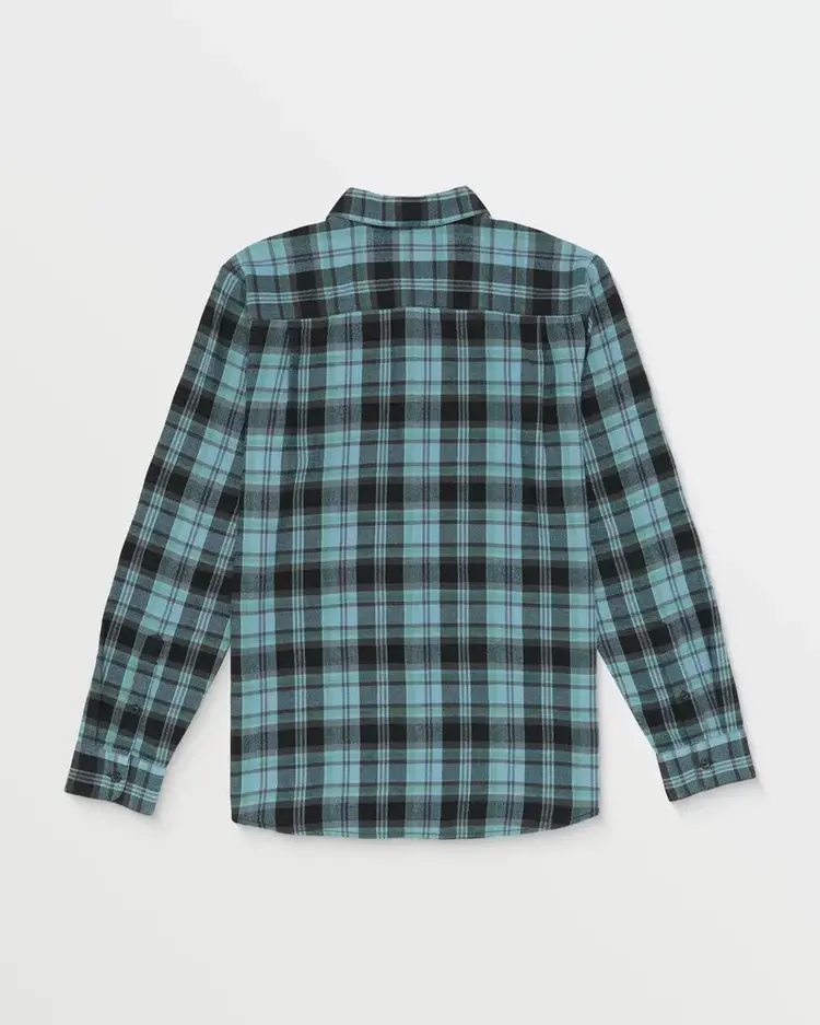 VOLCOM MEN'S CADEN PLAID L/S SHIRT | BLUE RINSE