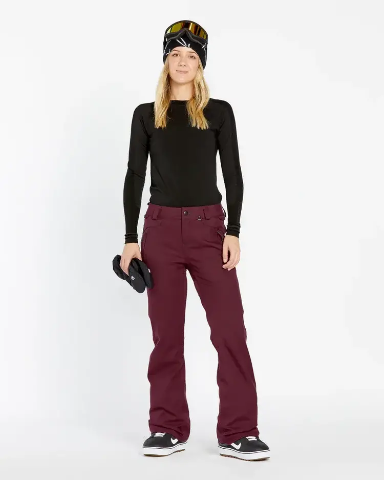VOLCOM WOMEN'S GENUS STRETCH PANTS | BURGUNDY