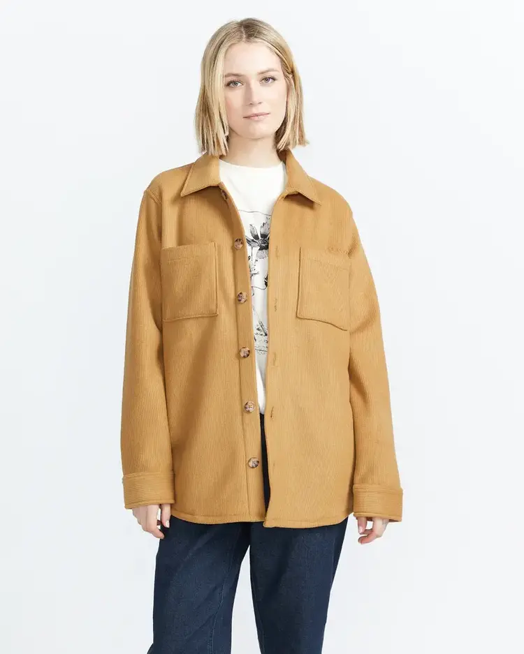 VOLCOM WOMEN'S STN BONDED SHACKET | VINTAGE BROWN