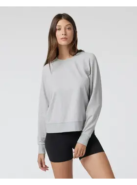 VUORI WOMEN'S L/S HALO CREW | PALE GREY HTHR