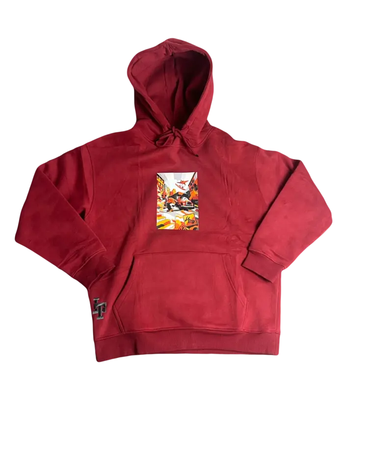 LE TRIBE STREET PULLOVER HOODIE | BURGUNDY